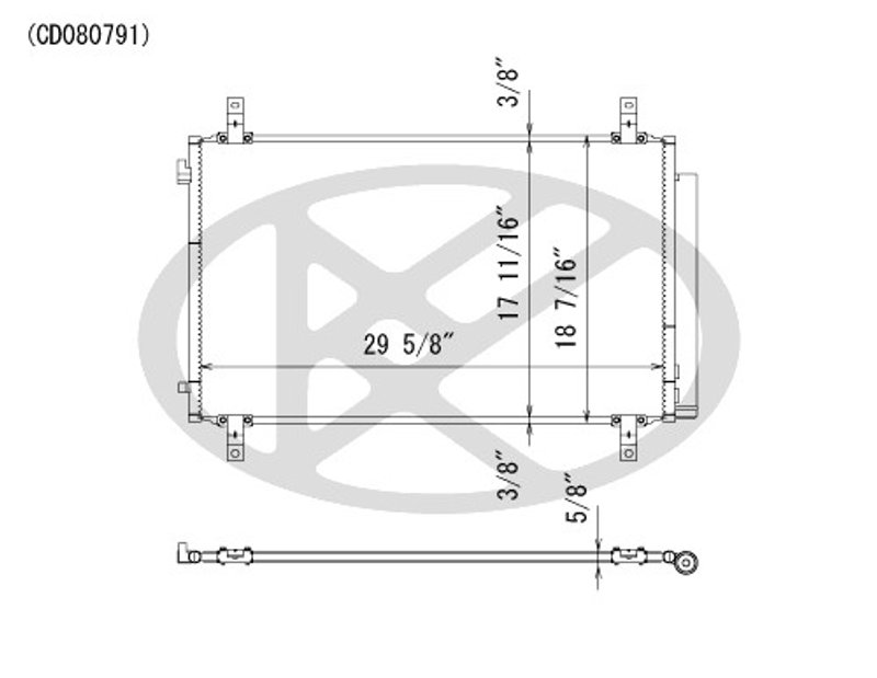 Koyorad CD080791 A/C Condenser