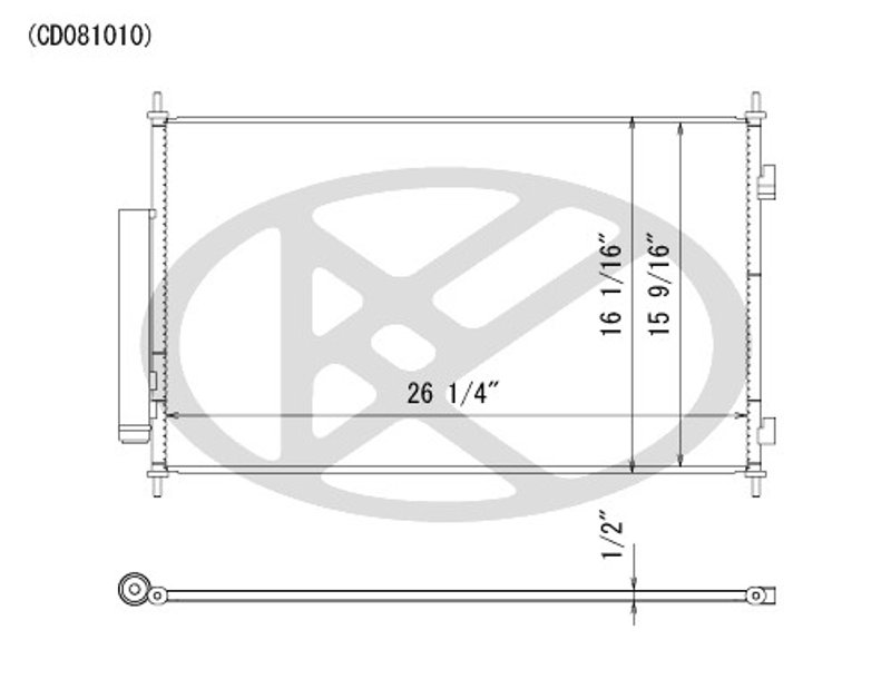 Koyorad CD081010 A/C Condenser
