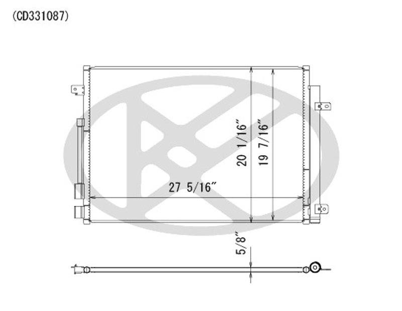 Koyorad CD331087 A/C Condenser
