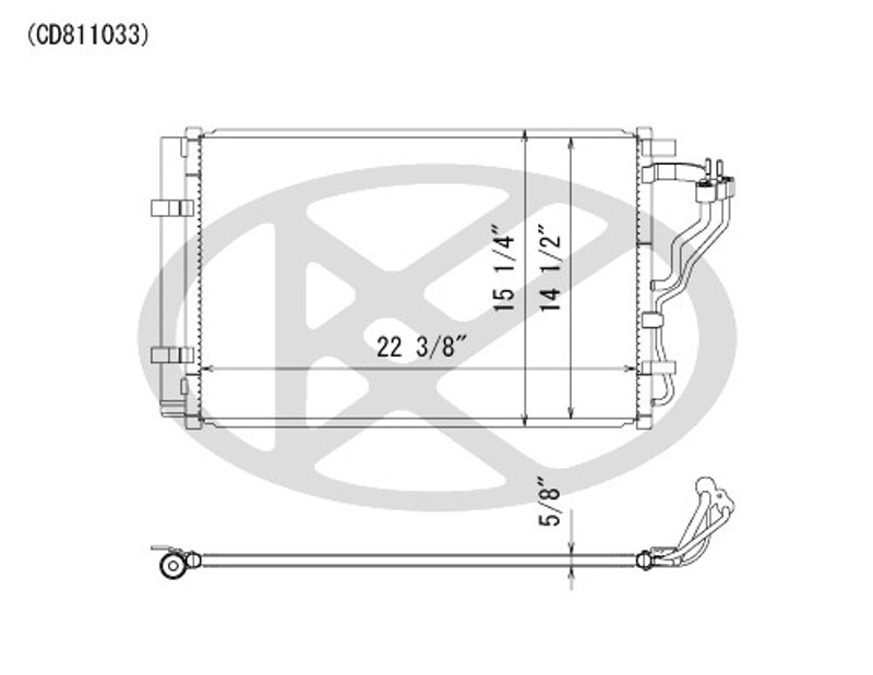 Koyorad CD811033 A/C Condenser
