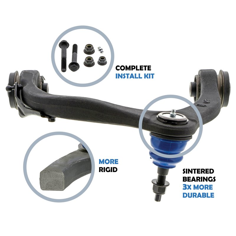 Mevotech CMS401293 Suspension Control Arm and Ball Joint Assembly - Front Left Upper