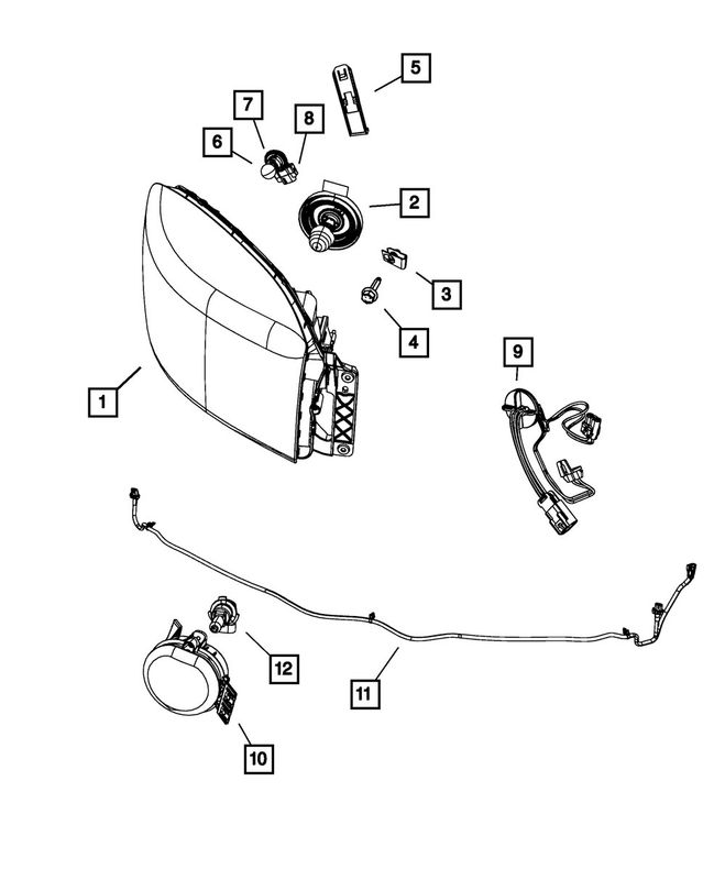 Mopar 55277409AG Headlight Combination Assembly - Left