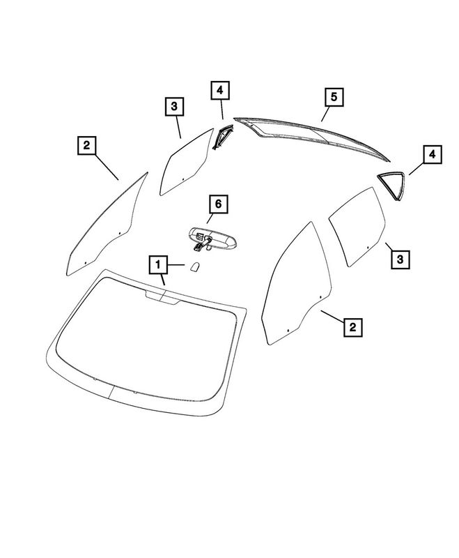 Mopar 68319325AA Interior Rear View Mirror - Front Center