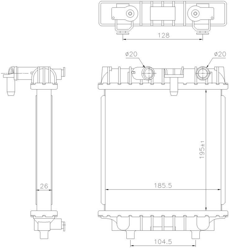Nissens 606644 Radiator - Front, Left or Right