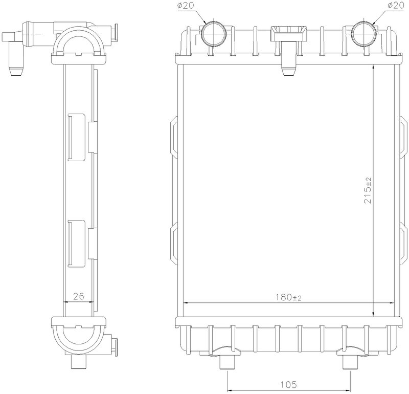 Nissens 606645 Radiator - Left or Right