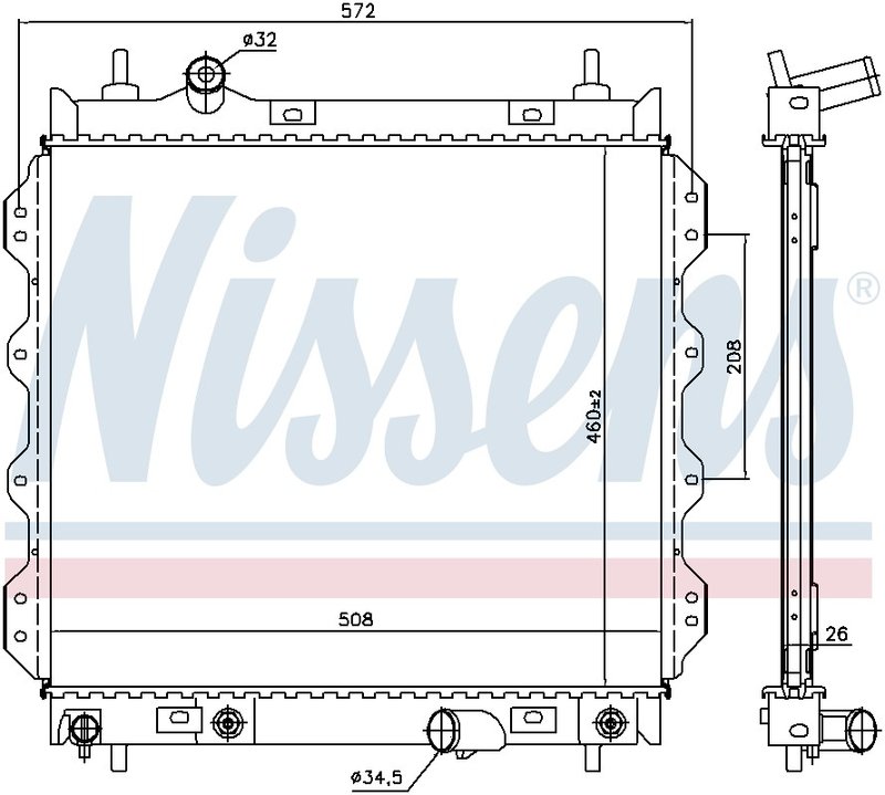 Nissens 61002 Radiator - Center