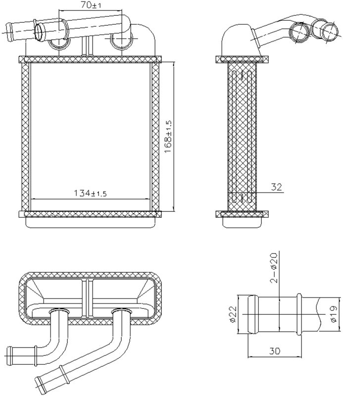 Nissens 707313 HVAC Heater Core - Rear
