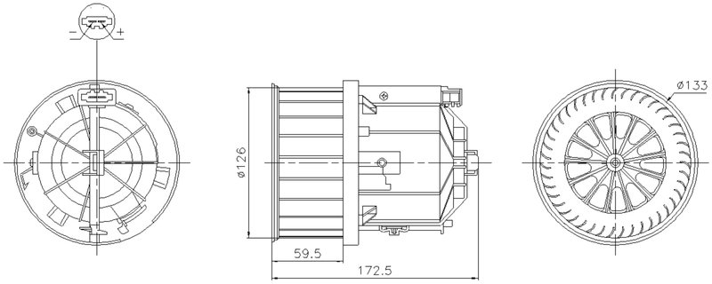 Nissens 87632 HVAC Blower Motor Assembly - Front