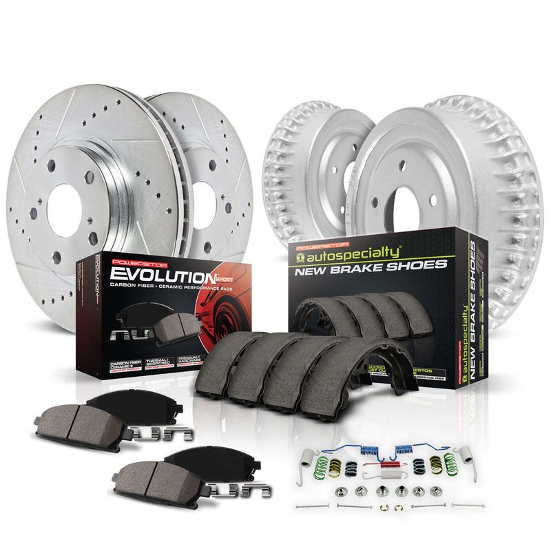 PowerStop K15006DK Disc Brake Pad and Rotor / Drum Brake Shoe and Drum Kit - Front and Rear