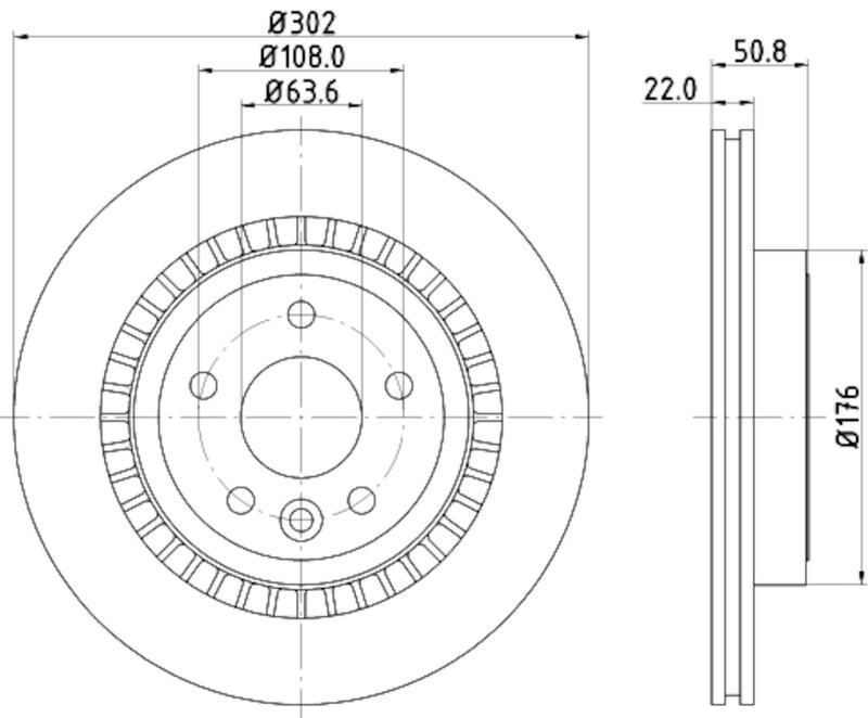 Pagid 355116192 Disc Brake Rotor - Rear