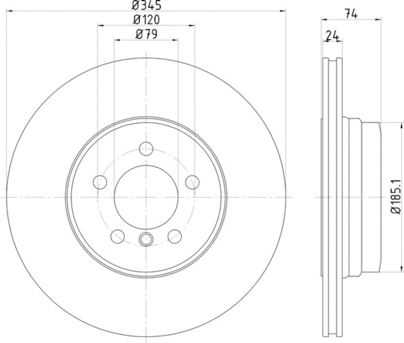 Pagid 355122251 Disc Brake Rotor - Rear
