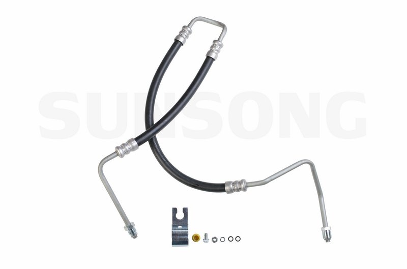Sunsong 3401179 Power Steering Pressure Line Hose Assembly - To Gear From Hydraulic Fan Motor