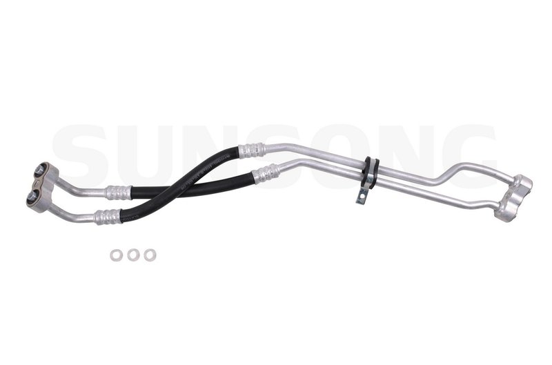 Sunsong 5801012 Engine Oil Cooler Hose Assembly - Inlet and Outlet Assembly To Remote Oil Filter
