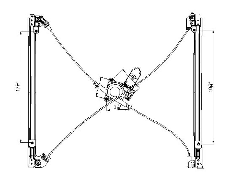 TechPro CH1350112 Window Regulator - Front Left