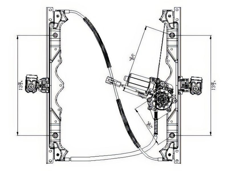TechPro CH1350139 Window Regulator - Front Left