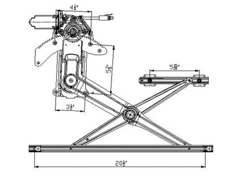 TechPro CH1351103 Window Regulator - Front Right