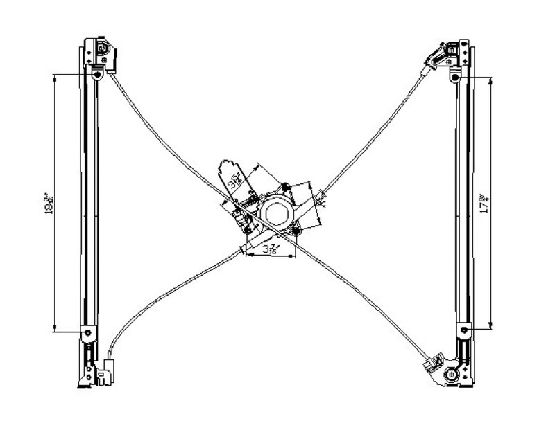 TechPro CH1351112 Window Regulator - Front Right