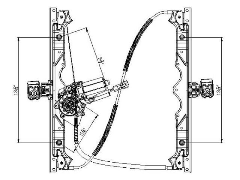TechPro CH1351139 Window Regulator - Front Right