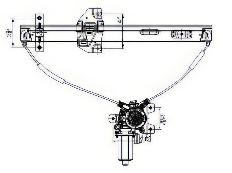 TechPro GM1350137 Window Regulator - Front Left