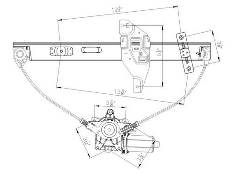TechPro GM1350157 Window Regulator - Front Left