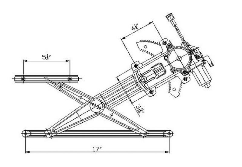 TechPro GM1350164 Window Regulator - Front Left