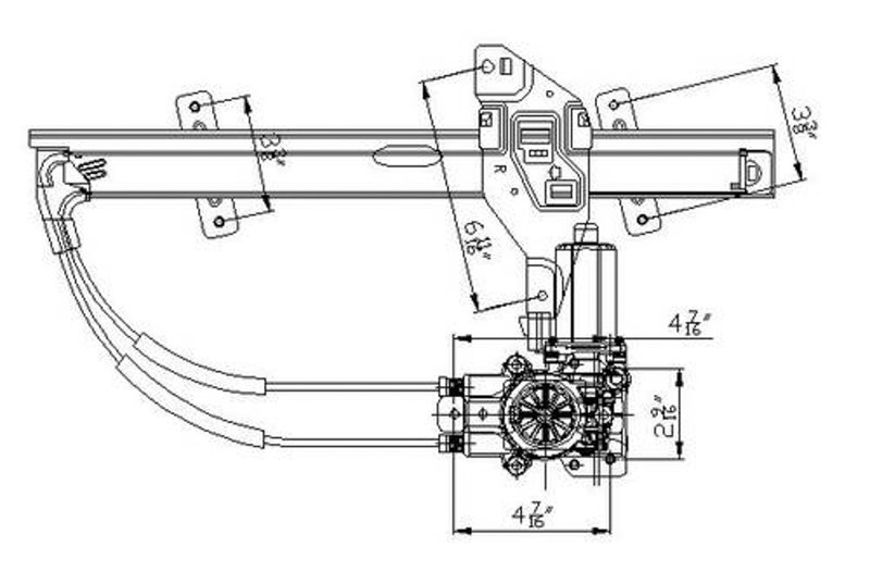 TechPro GM1351123 Window Regulator - Front Right