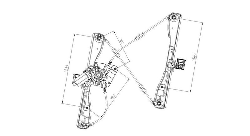 TechPro GM1351134 Window Regulator - Front Right