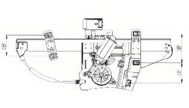 TechPro GM1351191 Window Regulator - Front Right