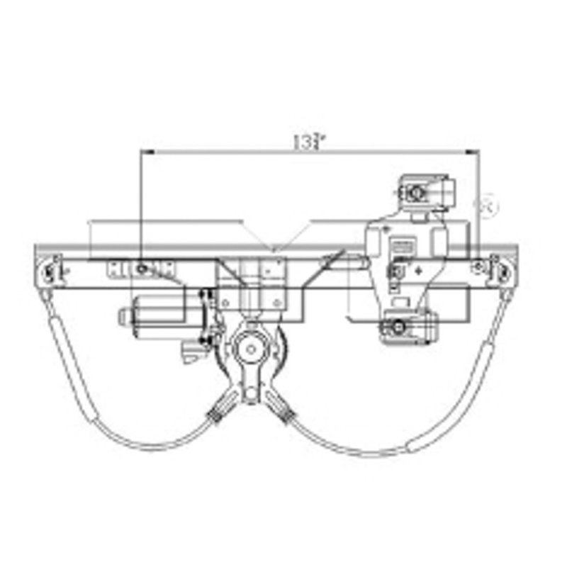 TechPro GM1551135 Window Regulator - Rear Right