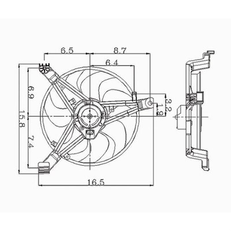 TechPro GM3113108 A/C Condenser Fan Assembly