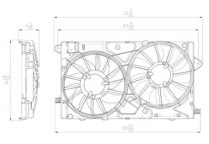 TechPro GM3115238 Engine Cooling Fan Assembly