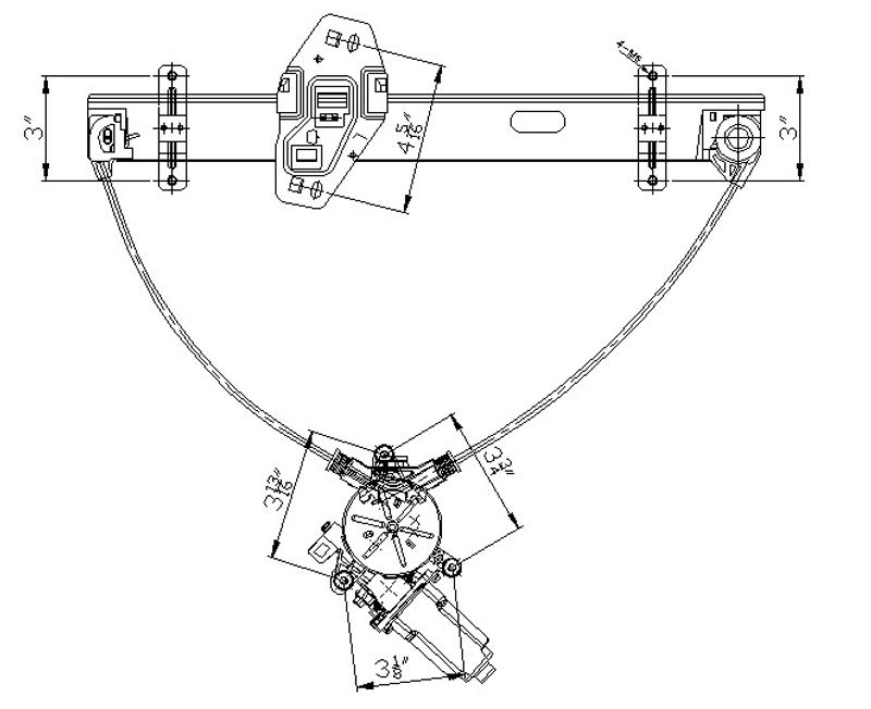 TechPro HO1350124 Window Regulator - Front Left