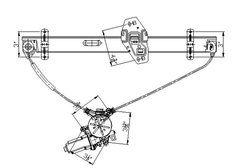 TechPro HO1351127 Window Regulator - Front Right