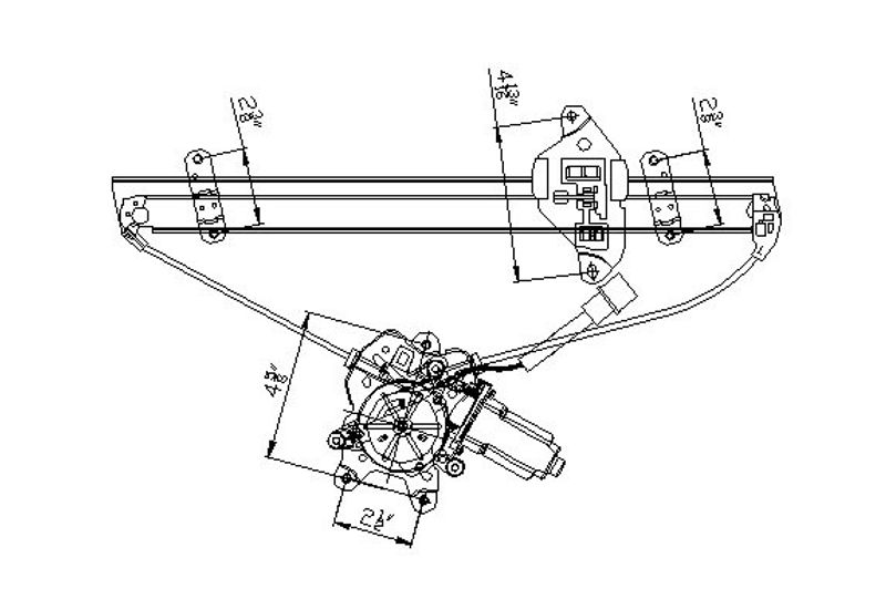 TechPro MI1351115 Window Regulator - Front Right