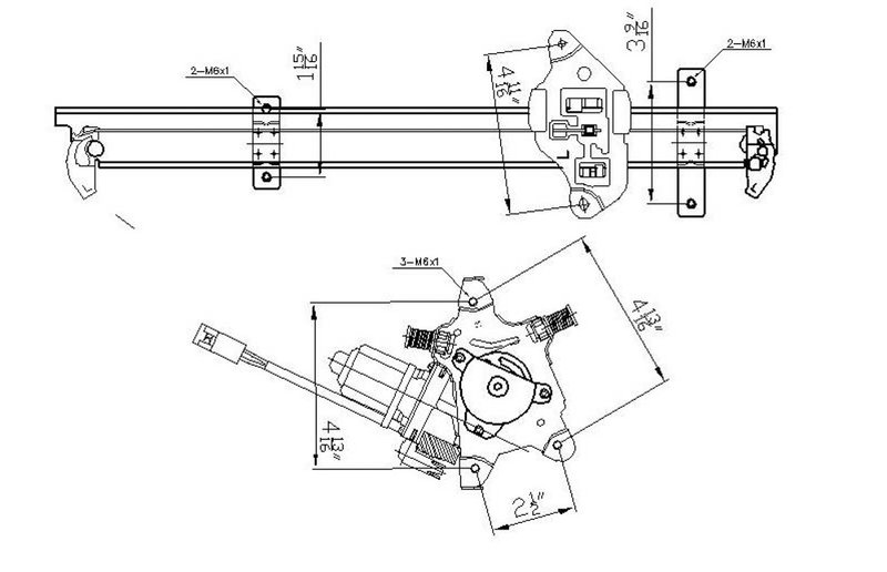 TechPro NI1350121 Window Regulator - Front Left
