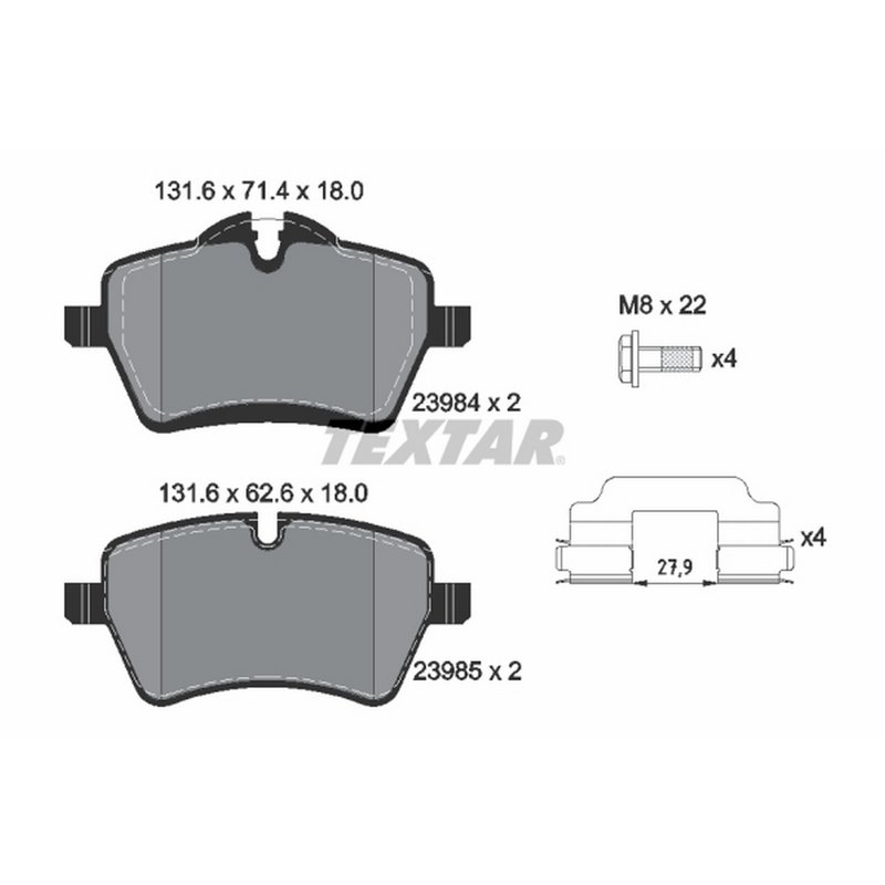 Textar 2398401 Disc Brake Pad Set - Front