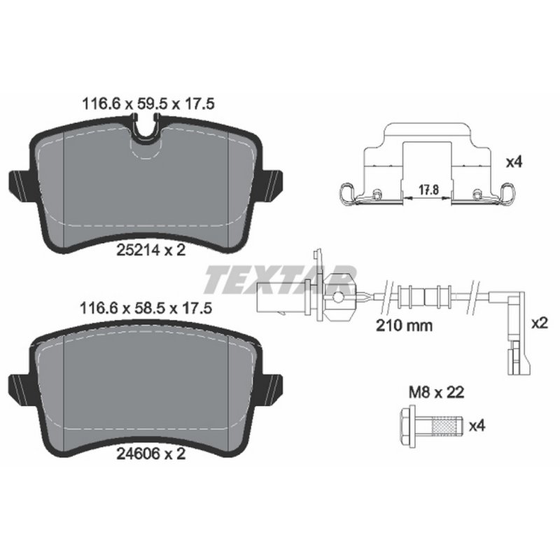 Textar 2521402 Disc Brake Pad Set - Rear