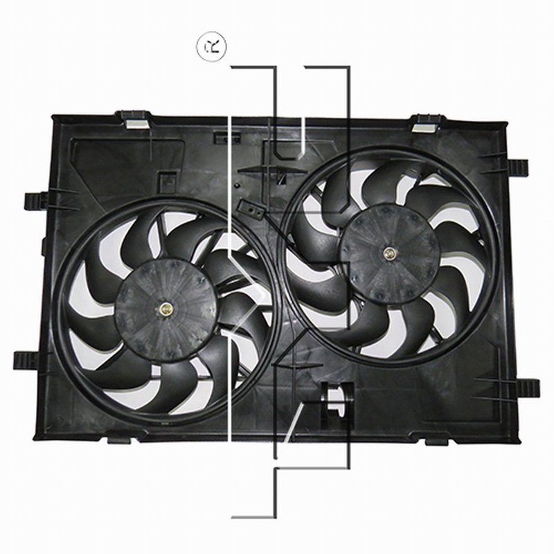 TYC 623030 Dual Radiator and Condenser Fan Assembly