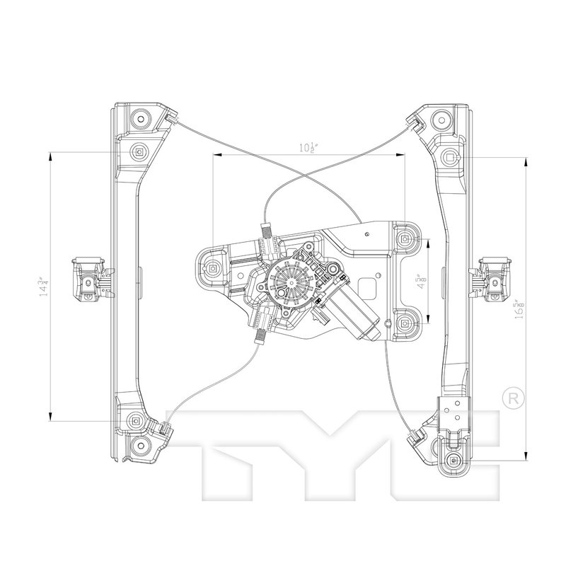 TYC 660583 Power Window Motor and Regulator Assembly - Front Right