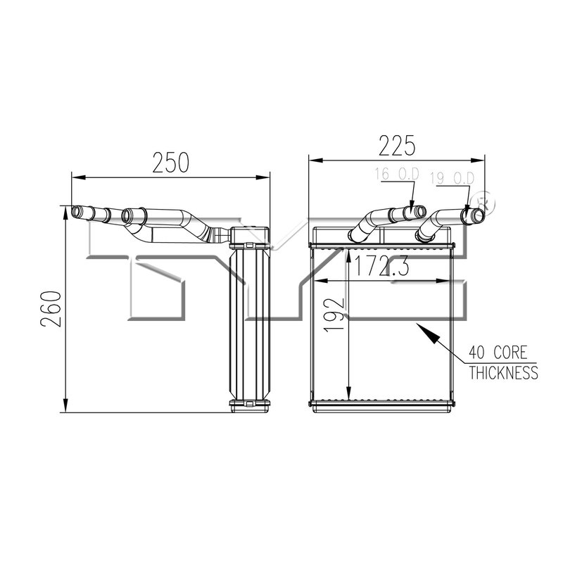 TYC 96109 HVAC Heater Core