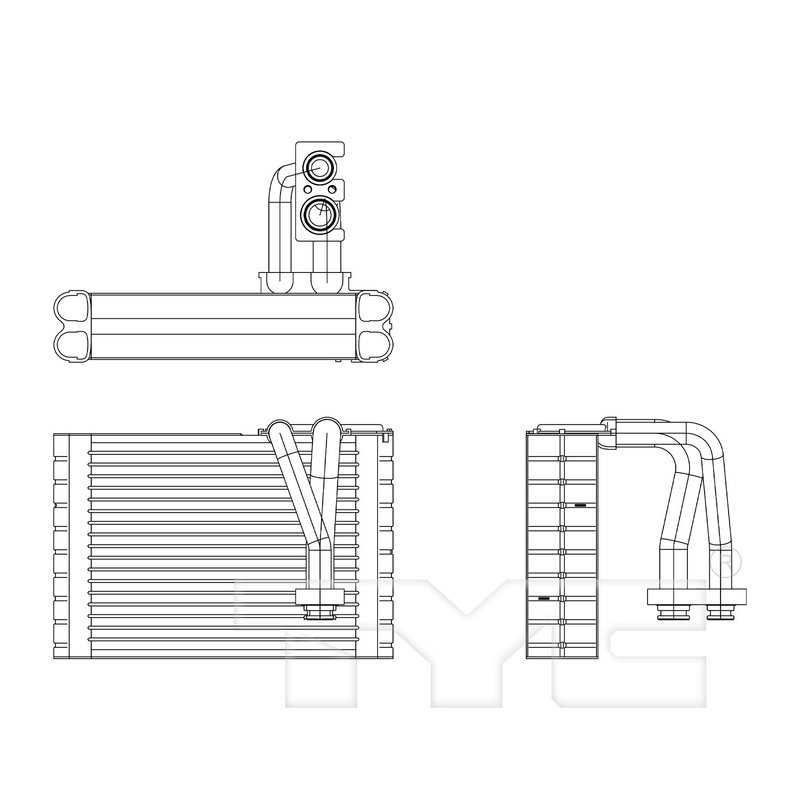 TYC 97197 A/C Evaporator Core - Rear