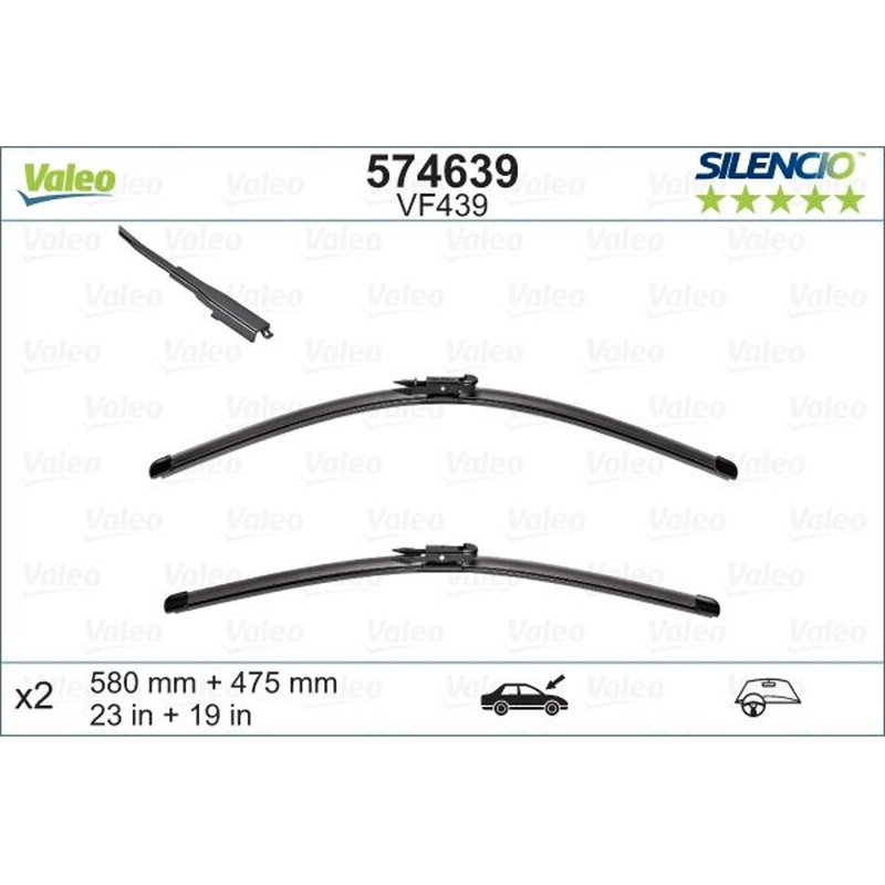 Valeo 574639 Wiper Blade Set - Front