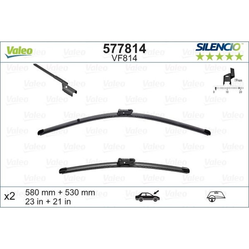 Valeo 577814 Wiper Blade Set - Front