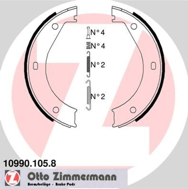 Zimmermann 10990.105.8 Parking Brake Shoe - Rear