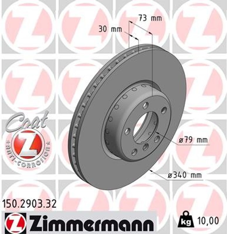 Zimmermann 150.2903.32 Disc Brake Rotor - Front