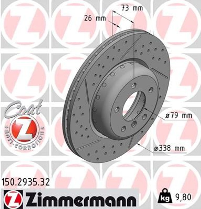Zimmermann 150.2935.32 Disc Brake Rotor - Front