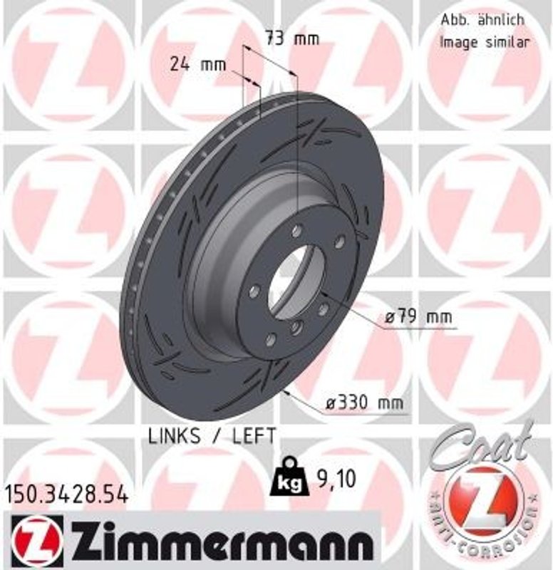 Zimmermann 150.3428.54 Disc Brake Rotor - Front