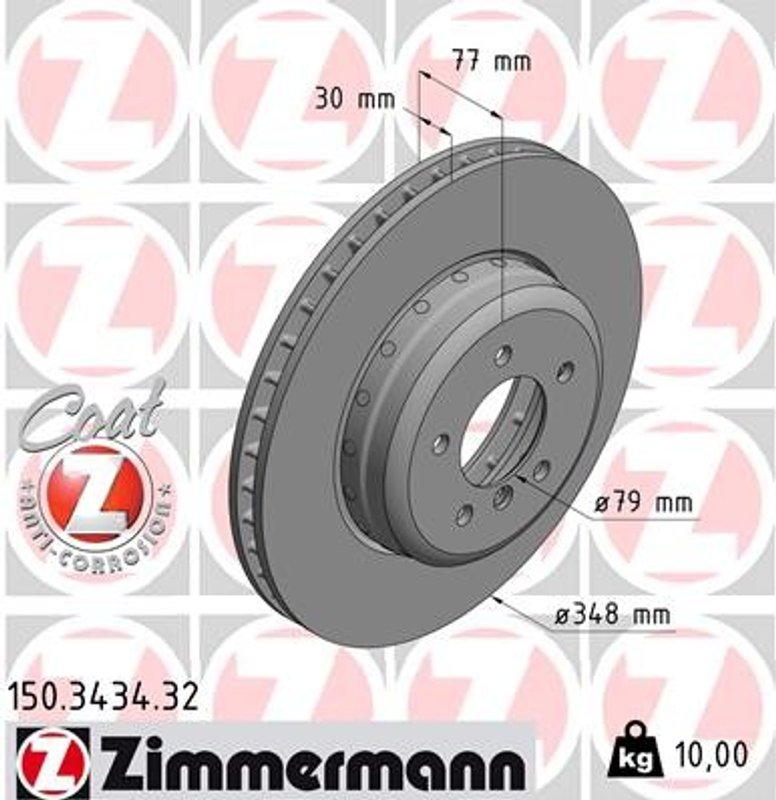Zimmermann 150.3434.32 Disc Brake Rotor - Front