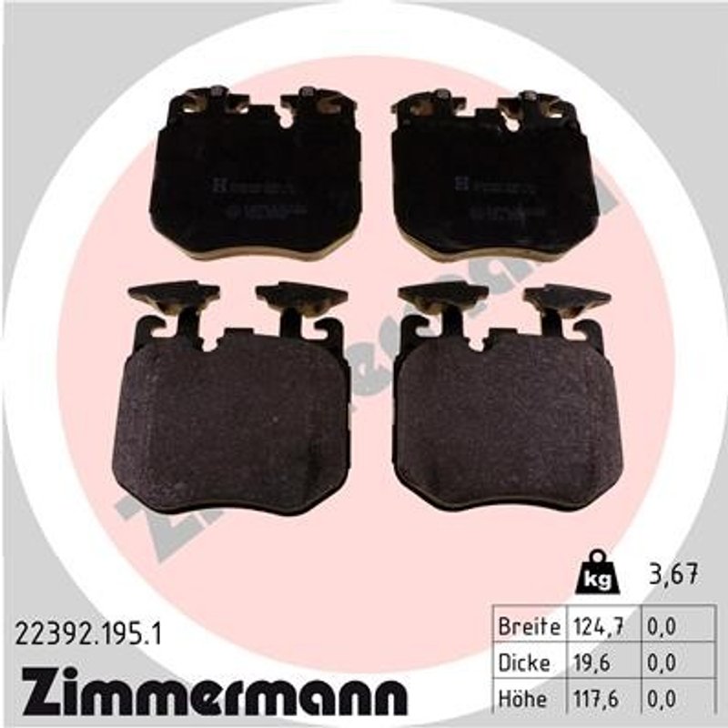 Zimmermann 22392.195.1 Disc Brake Pad Set - Front