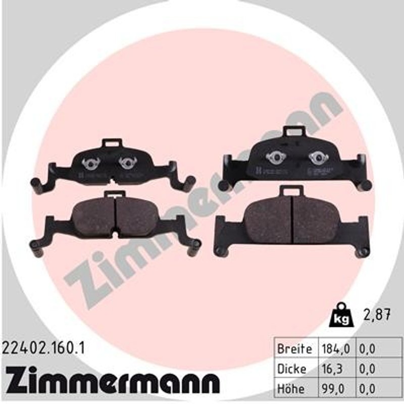 Zimmermann 22402.160.1 Disc Brake Pad Set - Front